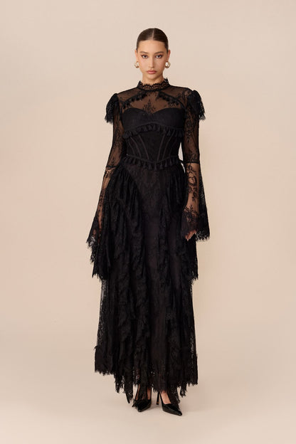 Zimmermann Lace Sleeve Dress - Black