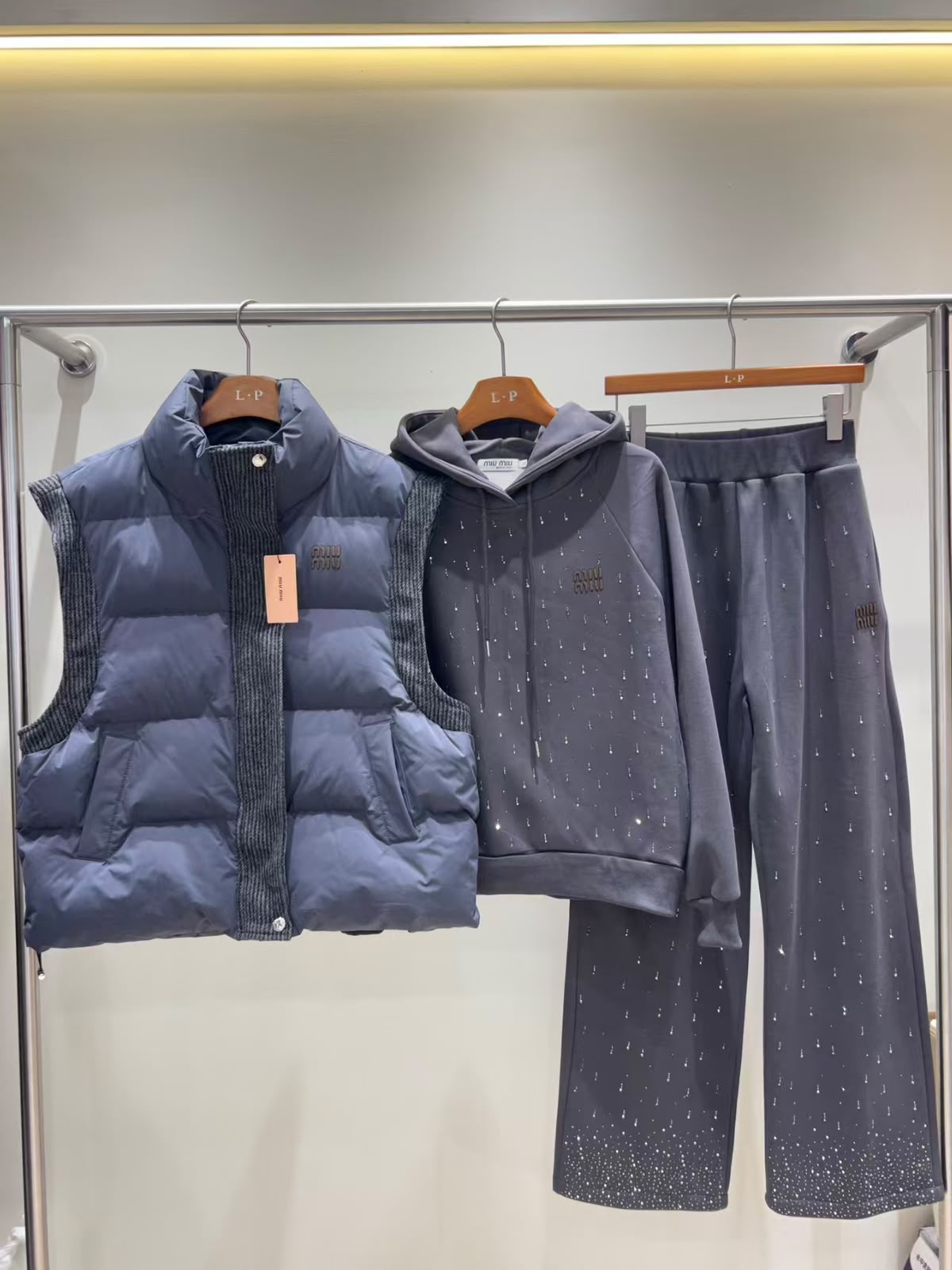 Miu Miu Hooded Three-Piece Set - Blue