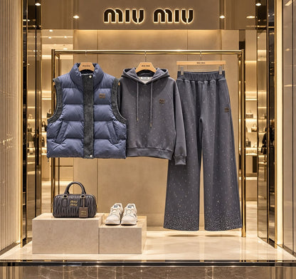 Miu Miu Hooded Three-Piece Set - Blue