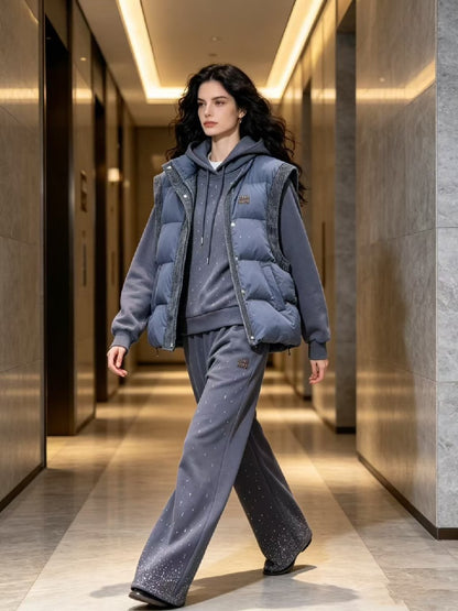 Miu Miu Hooded Three-Piece Set - Blue