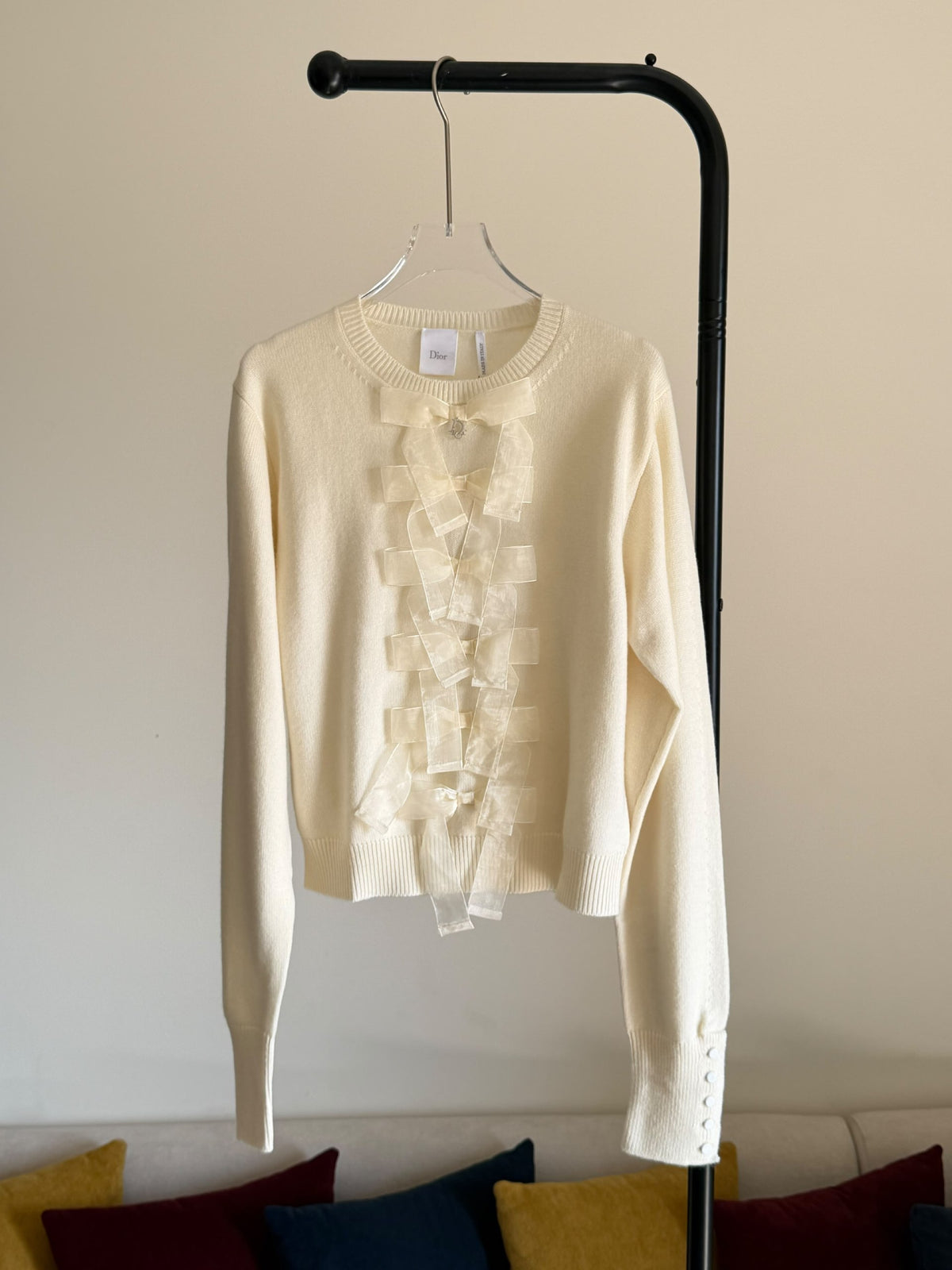 Dior Bow-Front Sweater - White
