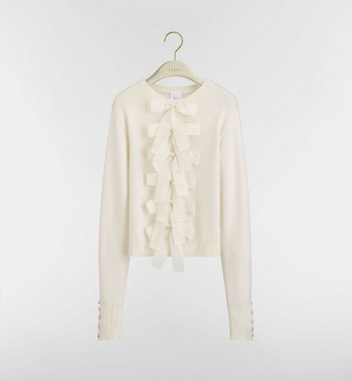 Dior Bow-Front Sweater - White