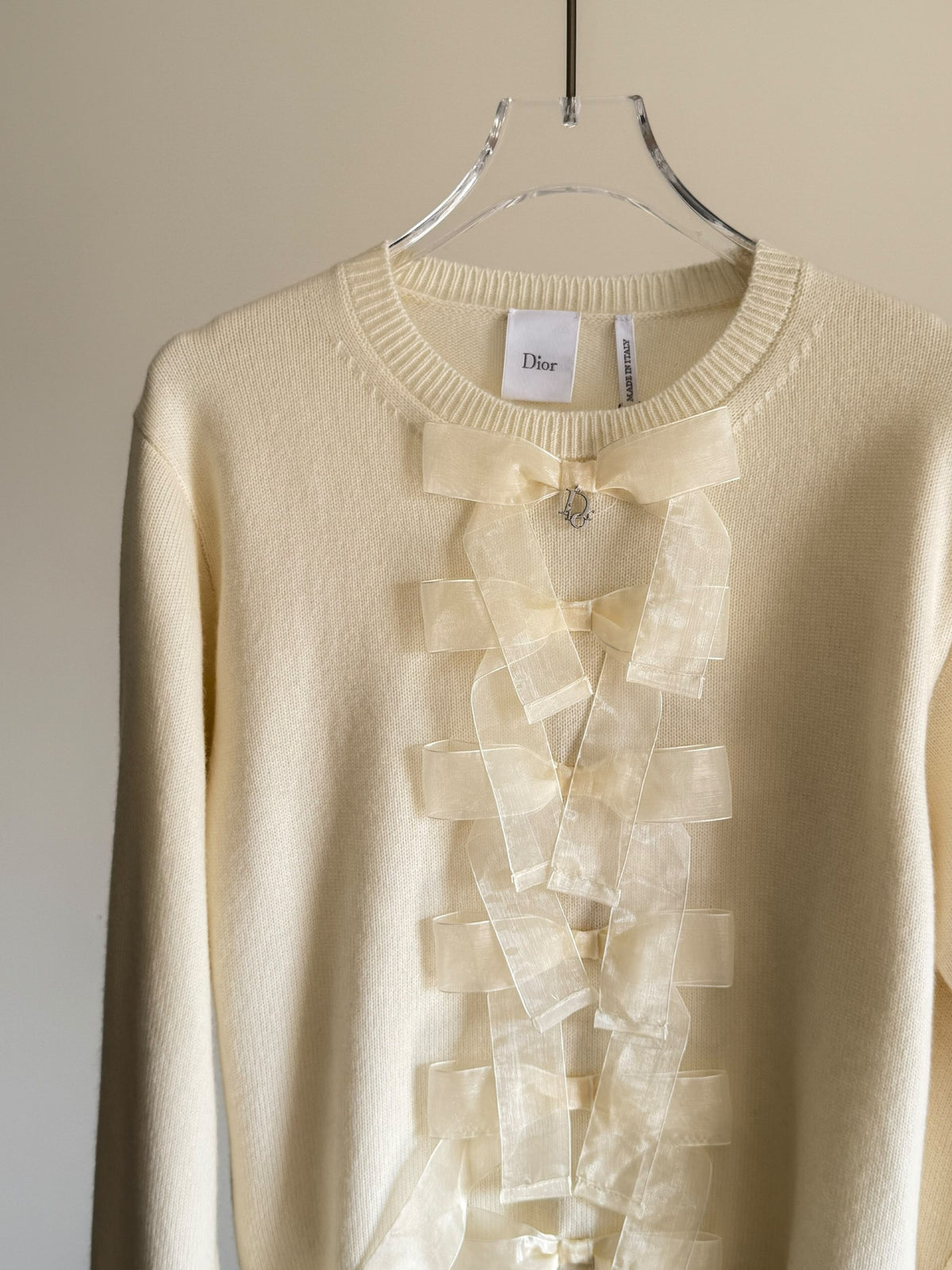 Dior Bow-Front Sweater - White