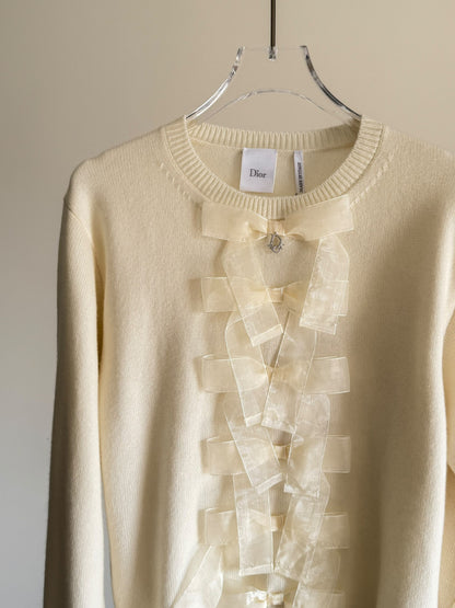Dior Bow-Front Sweater - White