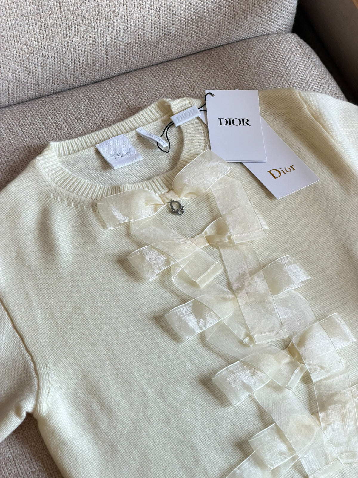 Dior Bow-Front Sweater - White