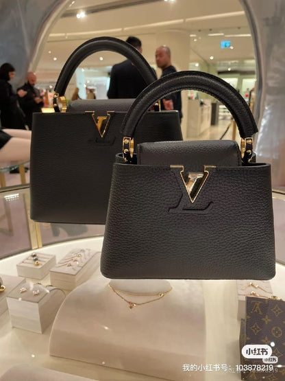 Louis Vuitton Fleur-Trim Handbag - Black, Dark Grey