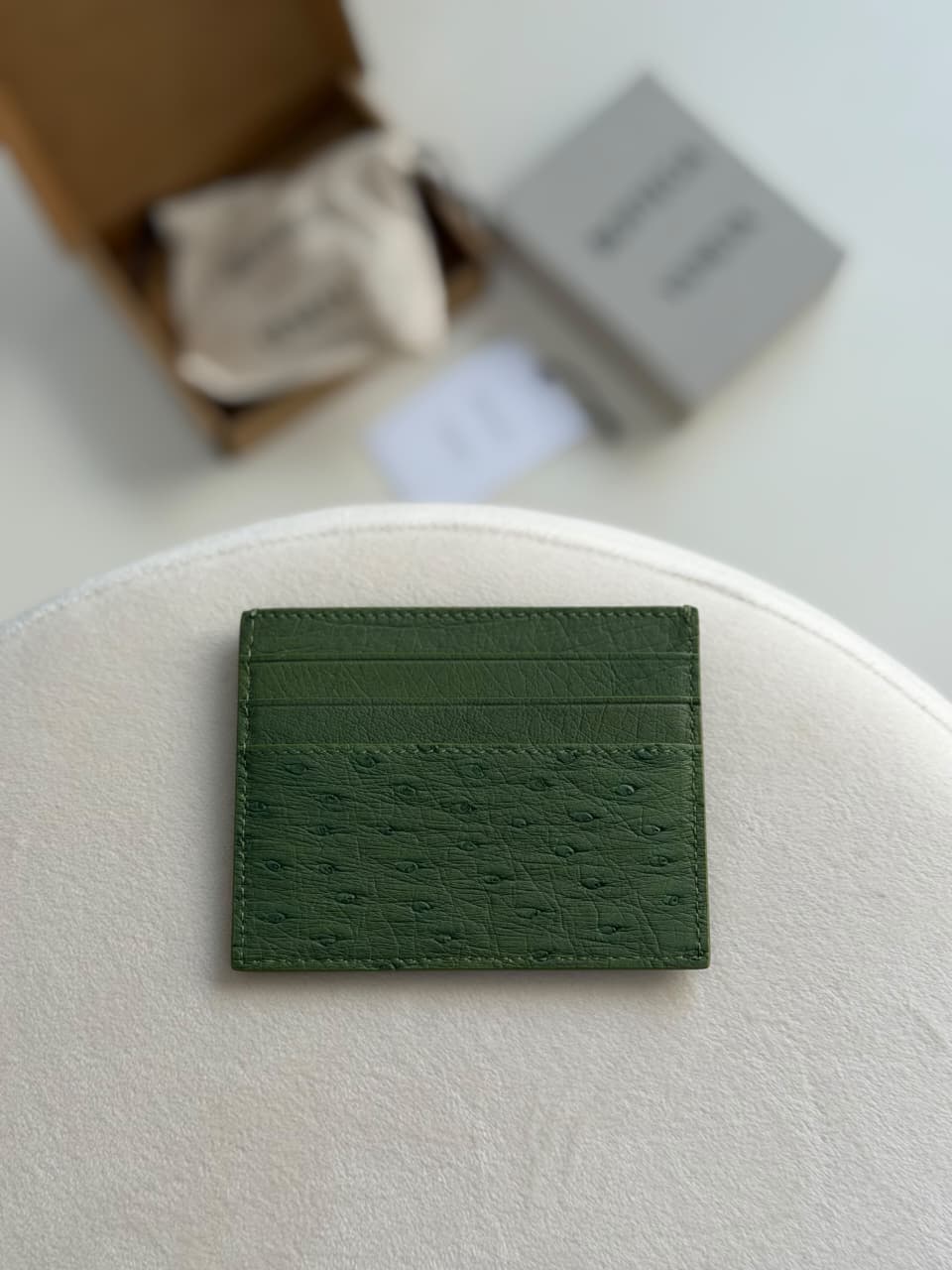 Bottega Veneta Card Holder - Green Embossed