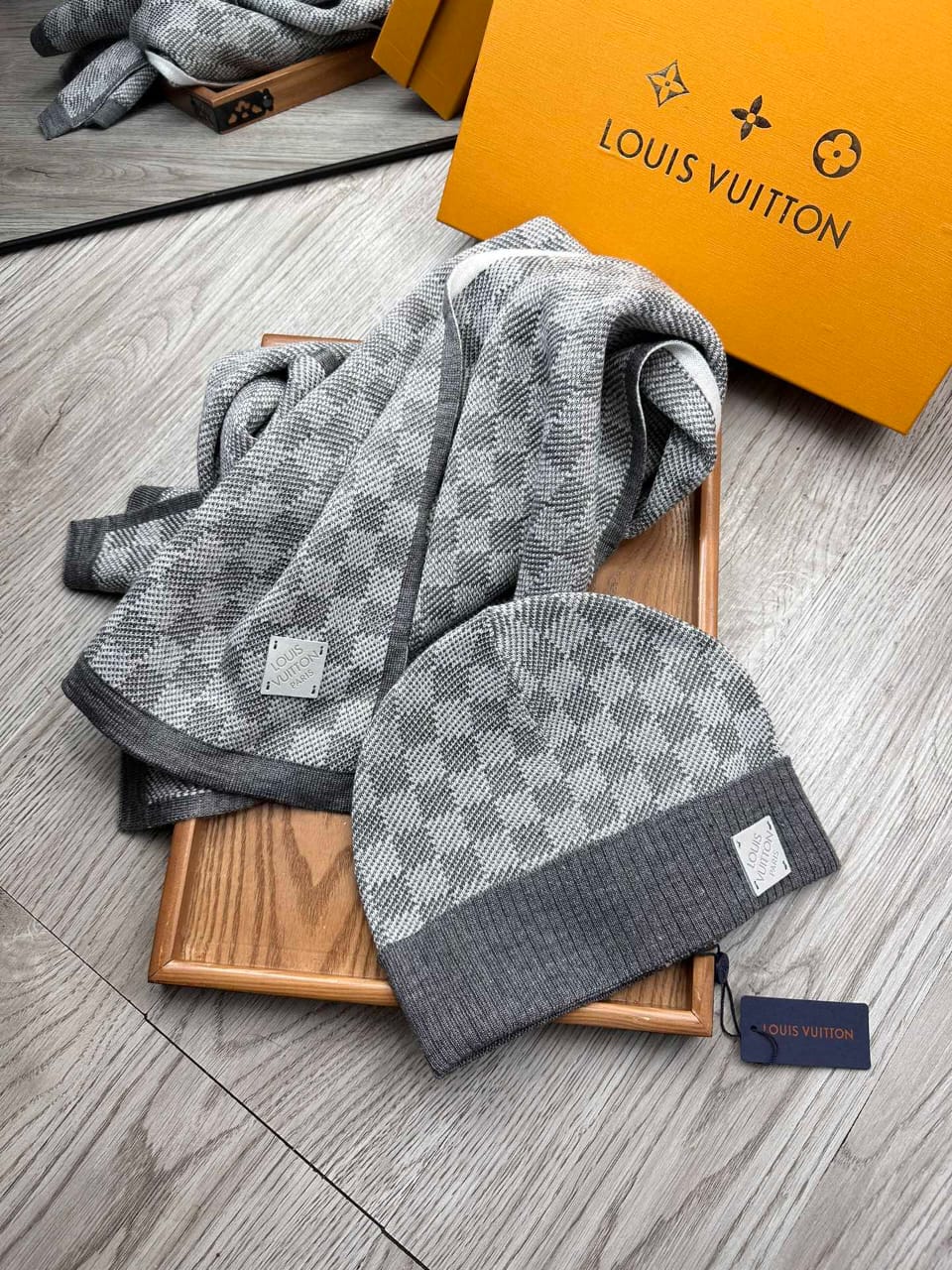 Louis Vuitton Scarf & Beanie - Grey