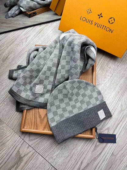 Louis Vuitton Scarf & Beanie - Grey