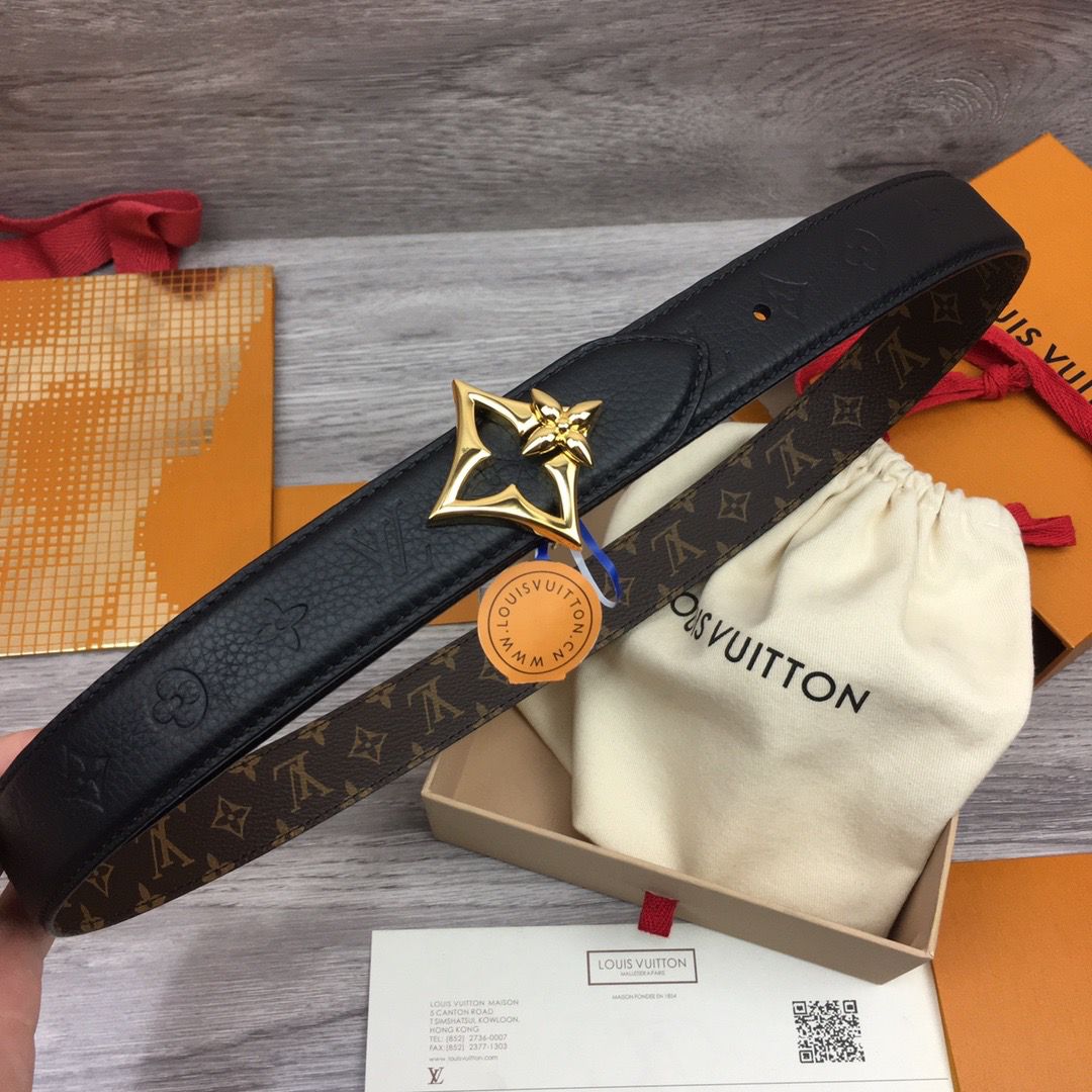 Louis Vuitton Reversible Belt - Black Embossed