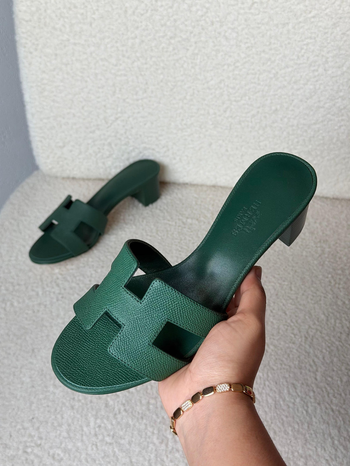 Hermès H-Strap Heels - Green