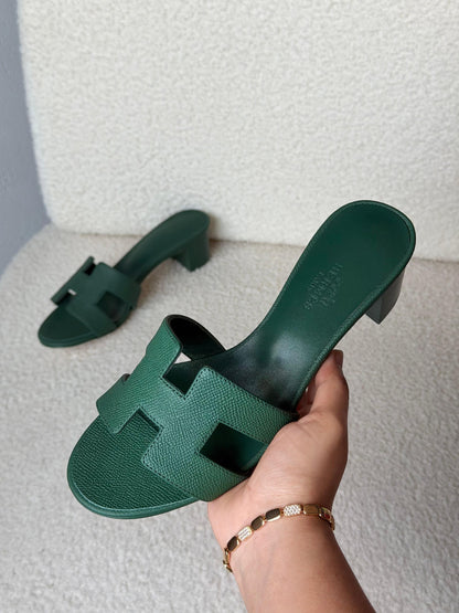 Hermès H-Strap Heels - Green