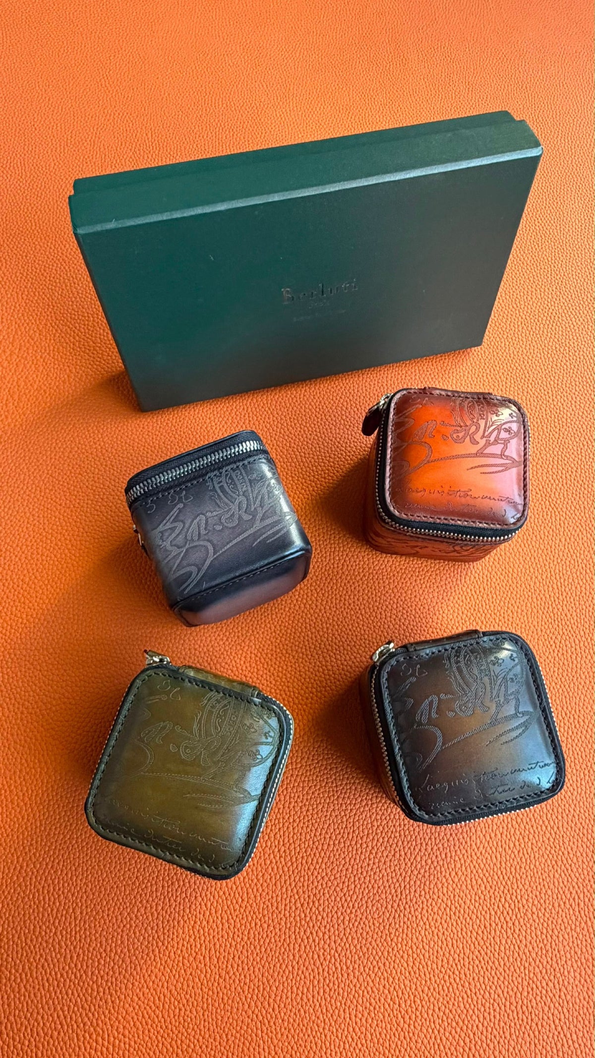 Berluti Watch Case - Dark Grey, Brown, Green
