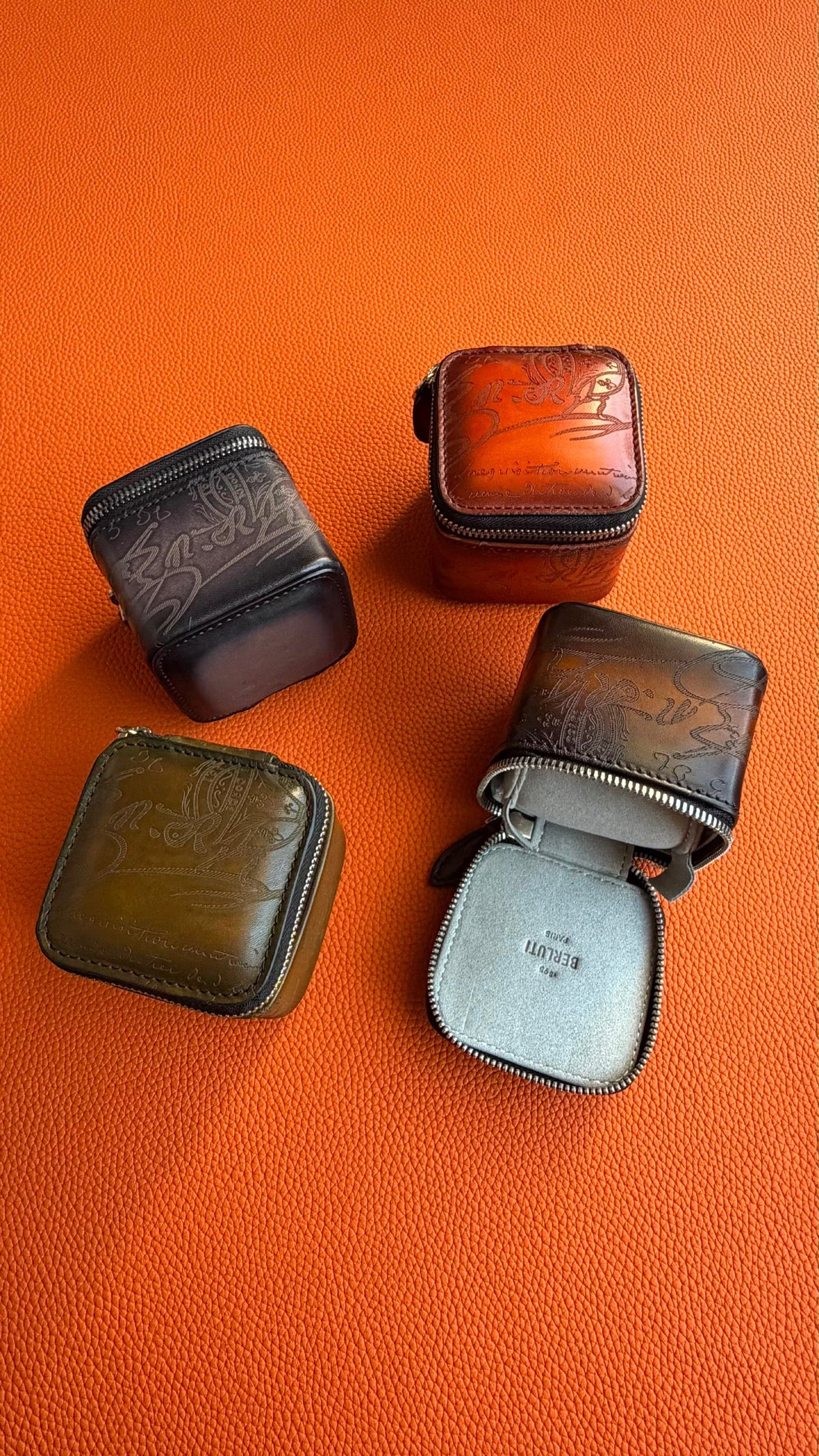 Berluti Watch Case - Dark Grey, Brown, Green