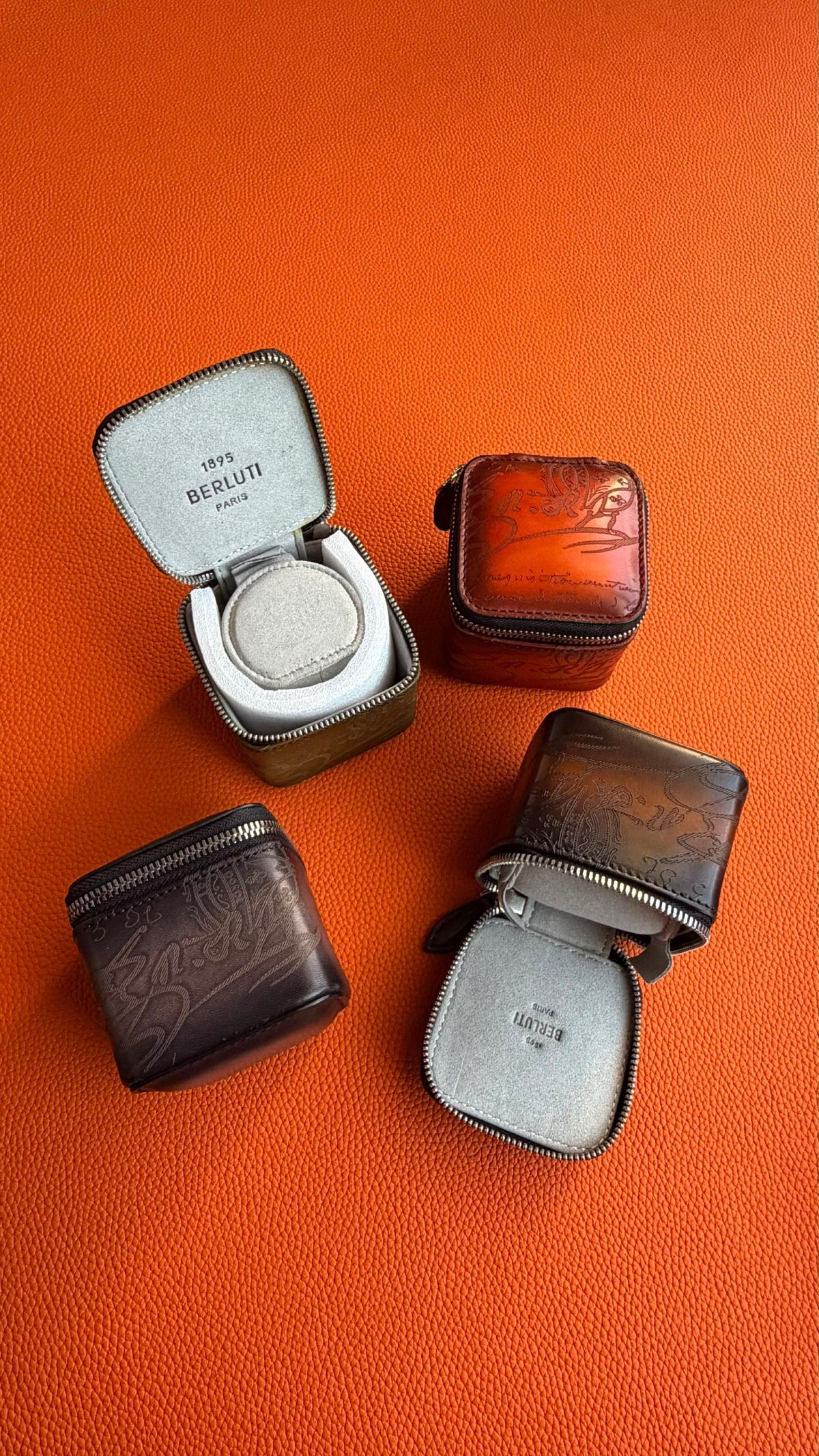 Berluti Watch Case - Dark Grey, Brown, Green