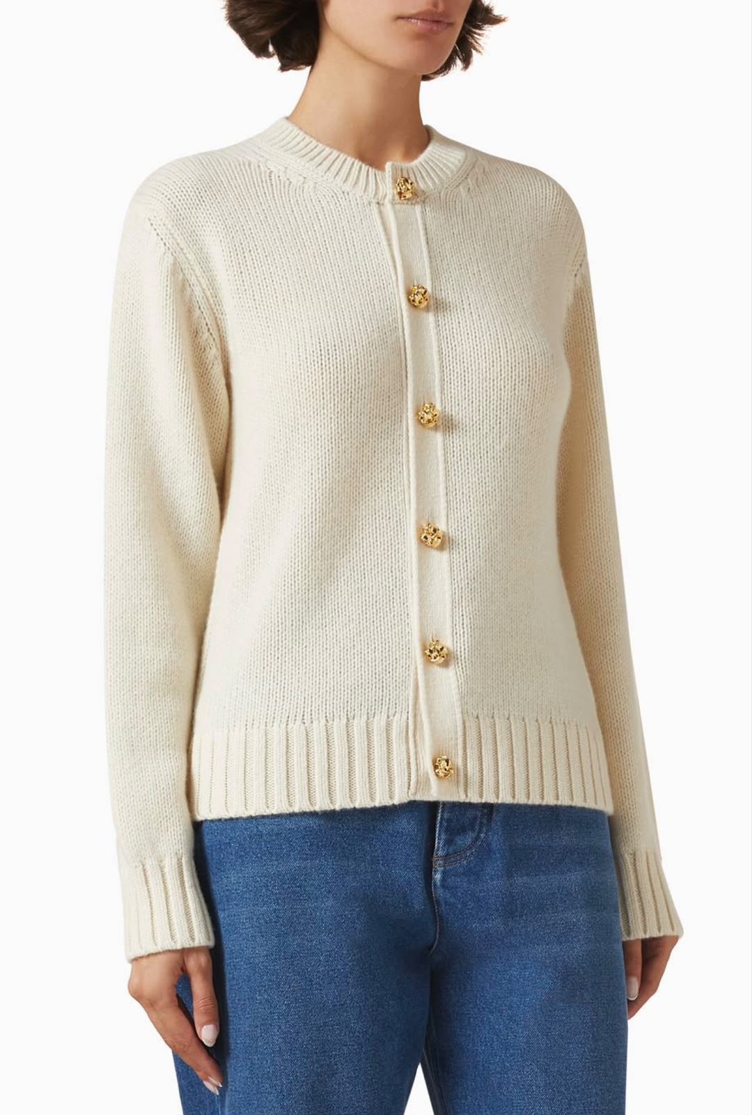 Bottega Veneta Cardigan - Beige, Dark Grey, White