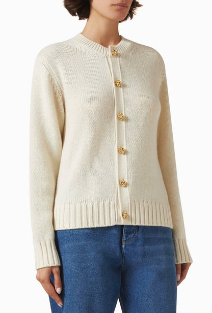 Bottega Veneta Cardigan - Beige, Dark Grey, White