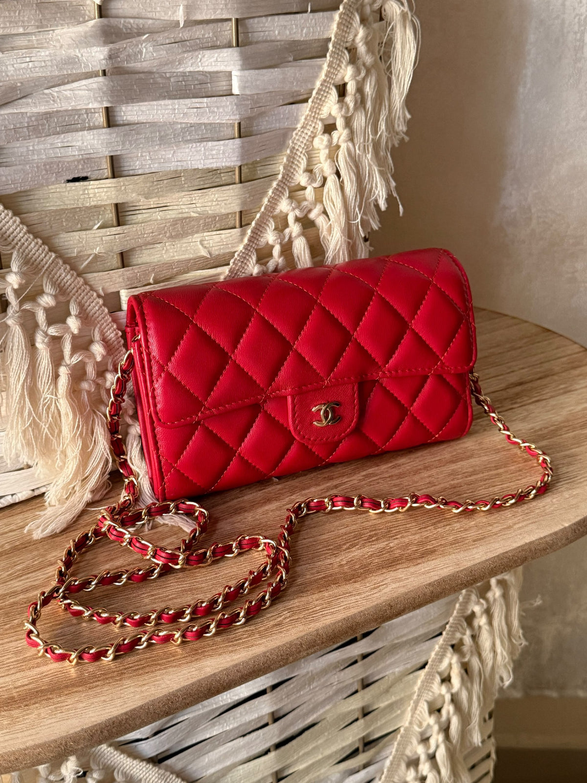 Chanel Quilted Flap Crossbody Bag - Red