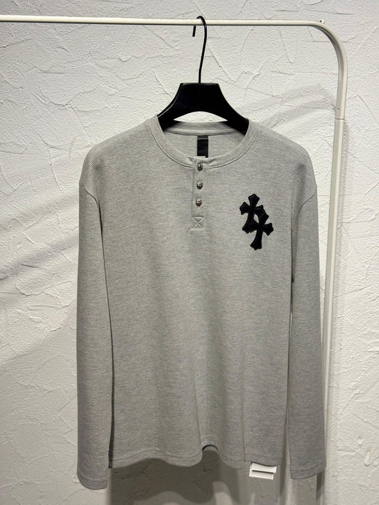 Chrome Hearts Henley Sweater - Grey