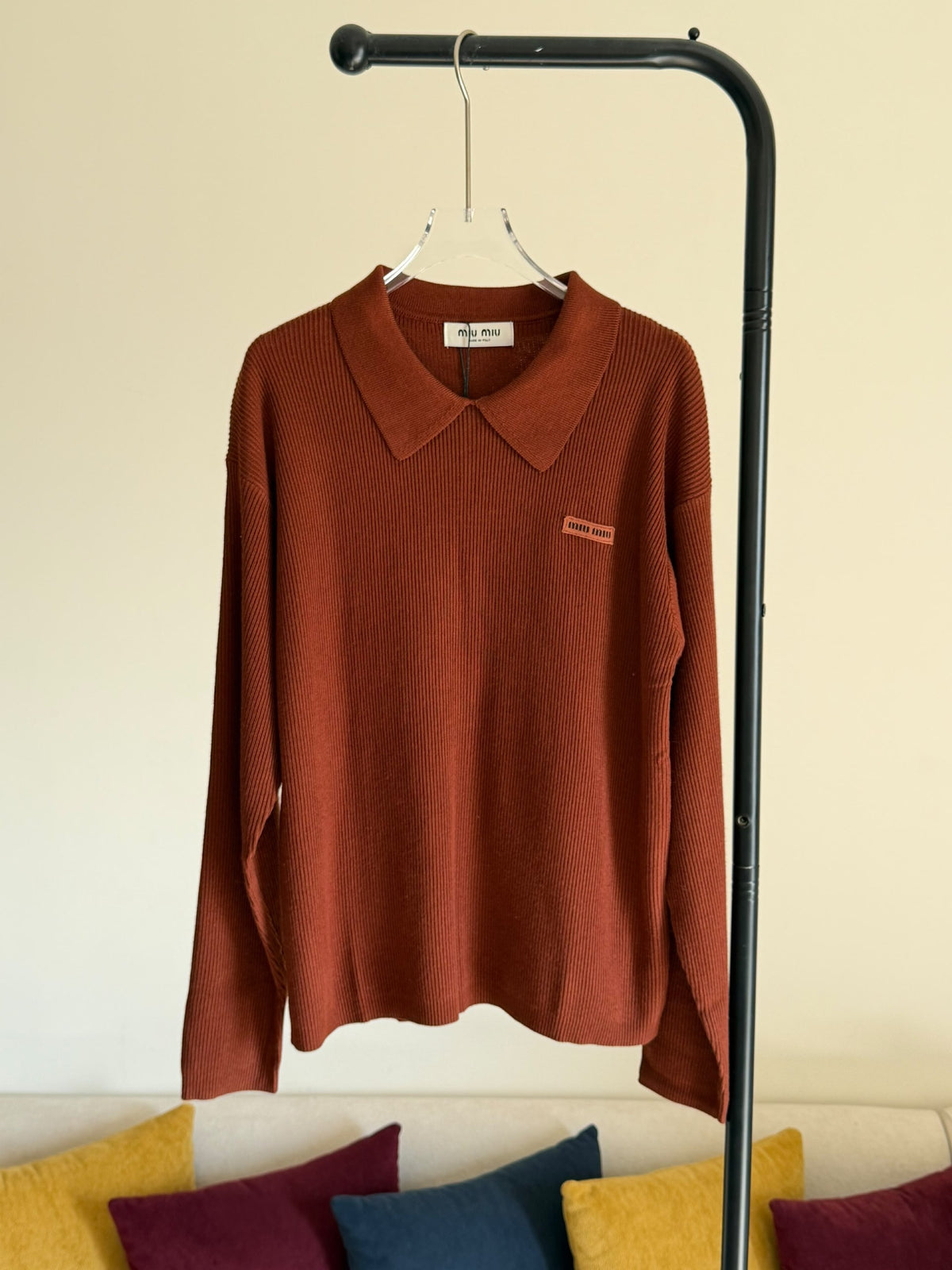 Miu Miu Polo Sweater - Brown