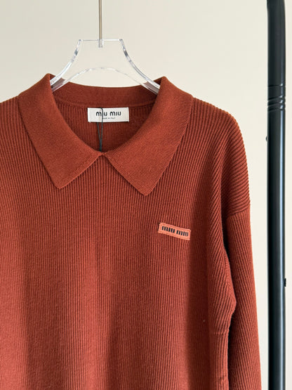 Miu Miu Polo Sweater - Brown