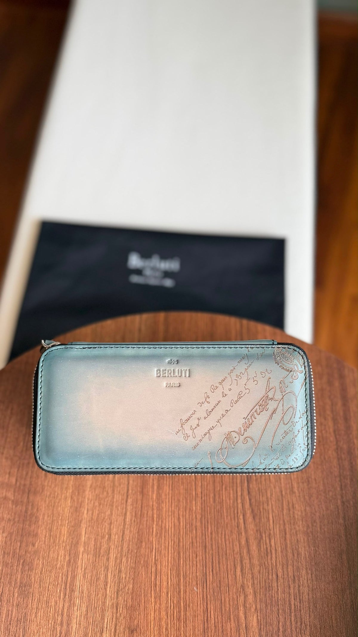 Berluti Watch Case - Blue Embossed