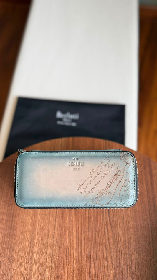 Berluti Watch Case - Blue Embossed