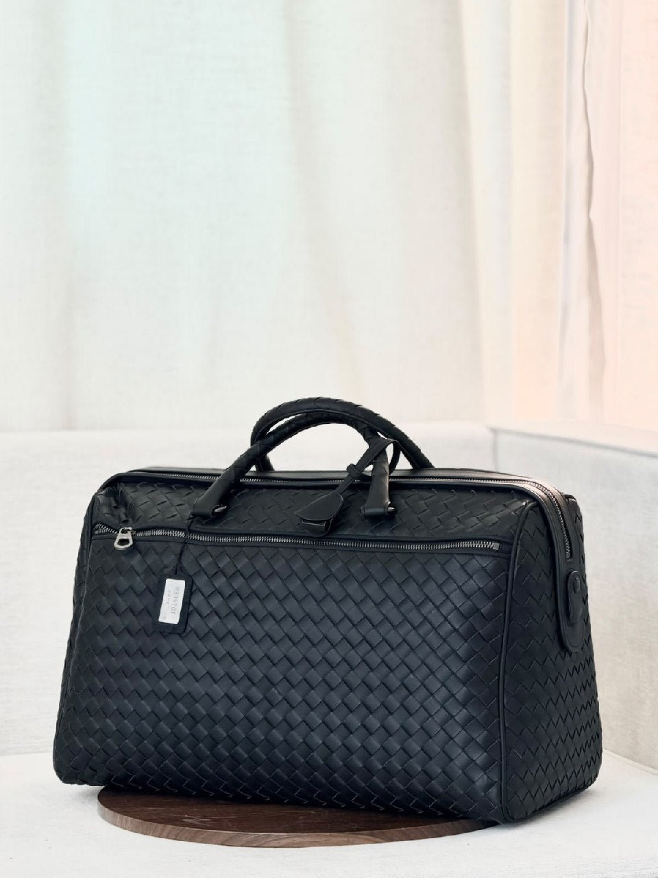 Bottega Veneta Duffle Bag Front Pocket - Black