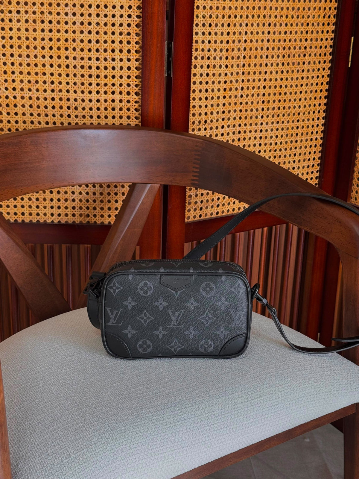 Louis Vuitton Seam-Panel Crossbody Bag - Black Monogram