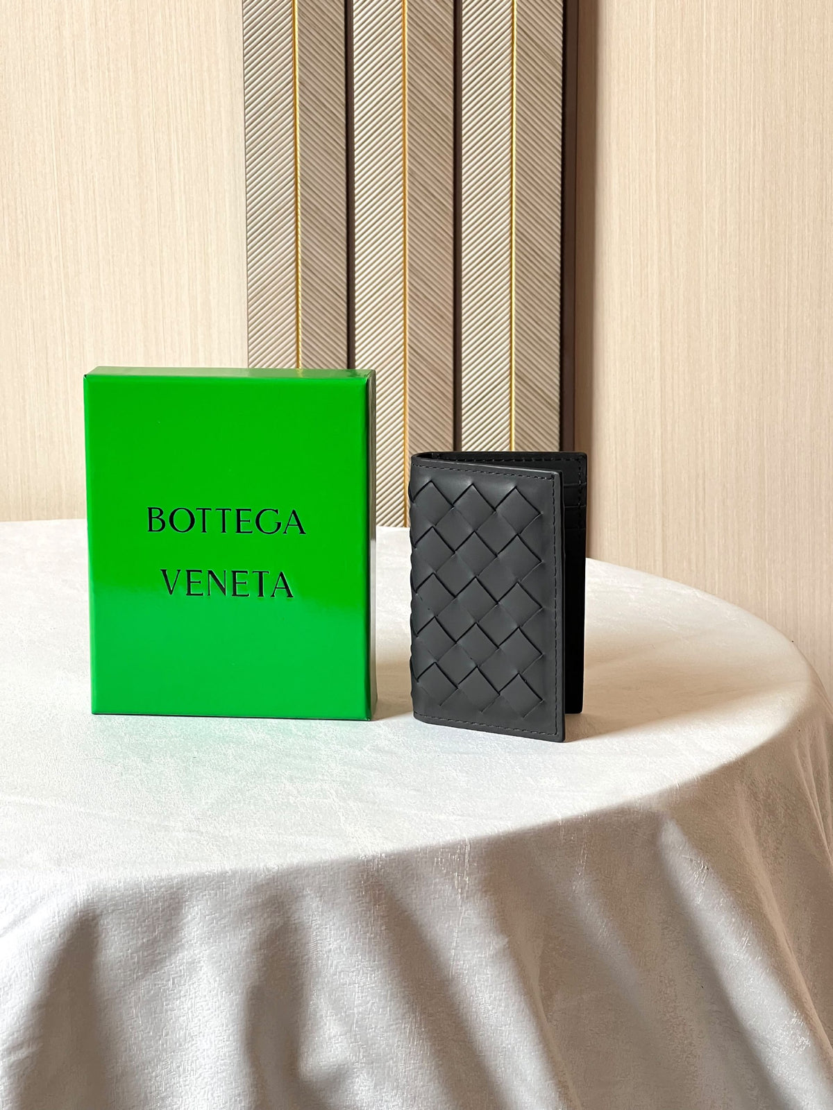 Bottega Veneta Woven Card Holder - Black
