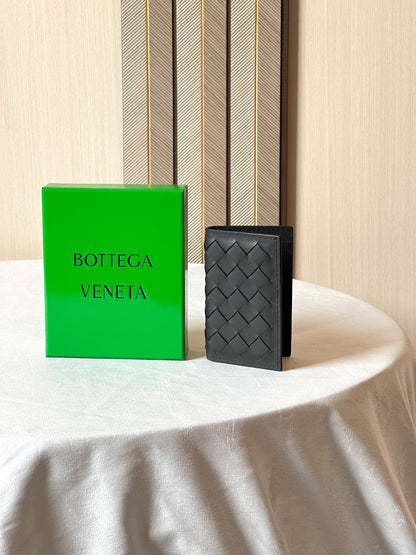 Bottega Veneta Woven Card Holder - Black