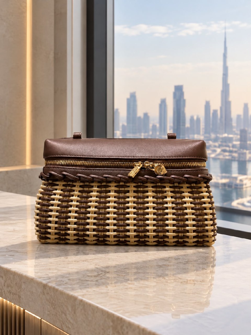 Loro Piana Woven Top-Handle Handbag - Brown