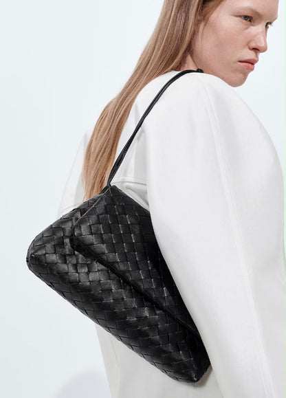 Bottega Veneta Wide Flap Shoulder Bag - Black