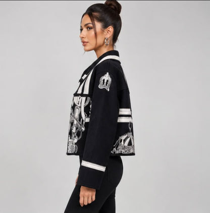 Hermès Cropped Zip-Front Jacket - Black