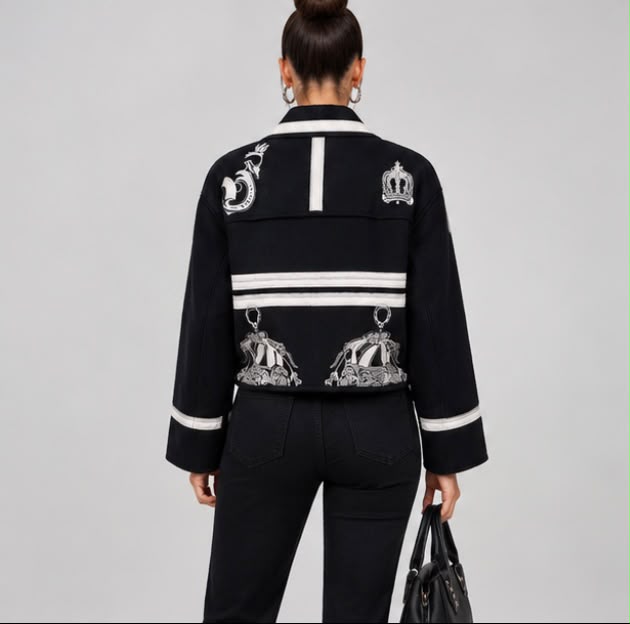 Hermès Cropped Zip-Front Jacket - Black