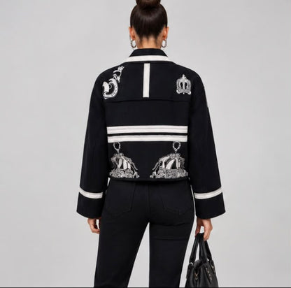 Hermès Cropped Zip-Front Jacket - Black