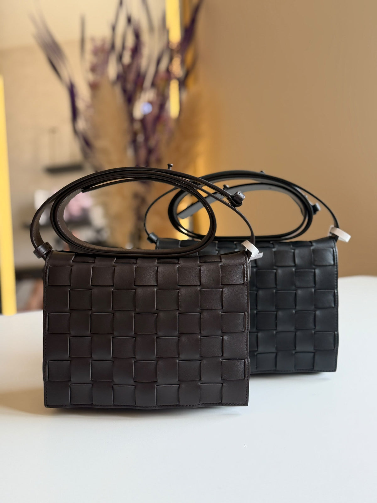 Bottega Veneta Woven Shoulder Bag - Brown, Black