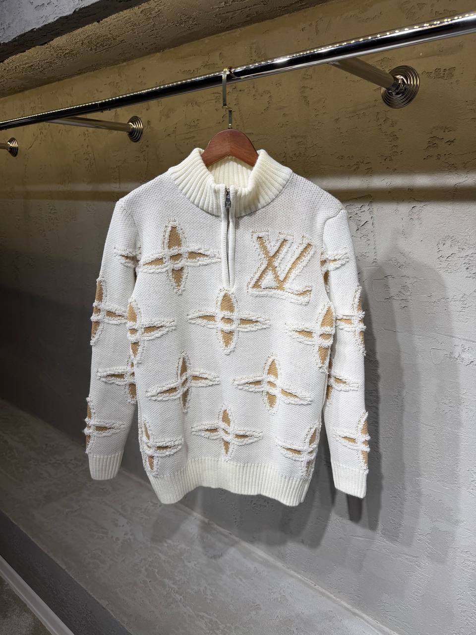 Louis Vuitton Distressed-Motif Sweater - White Monogram