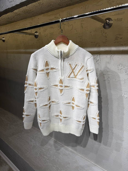 Louis Vuitton Distressed-Motif Sweater - White Monogram