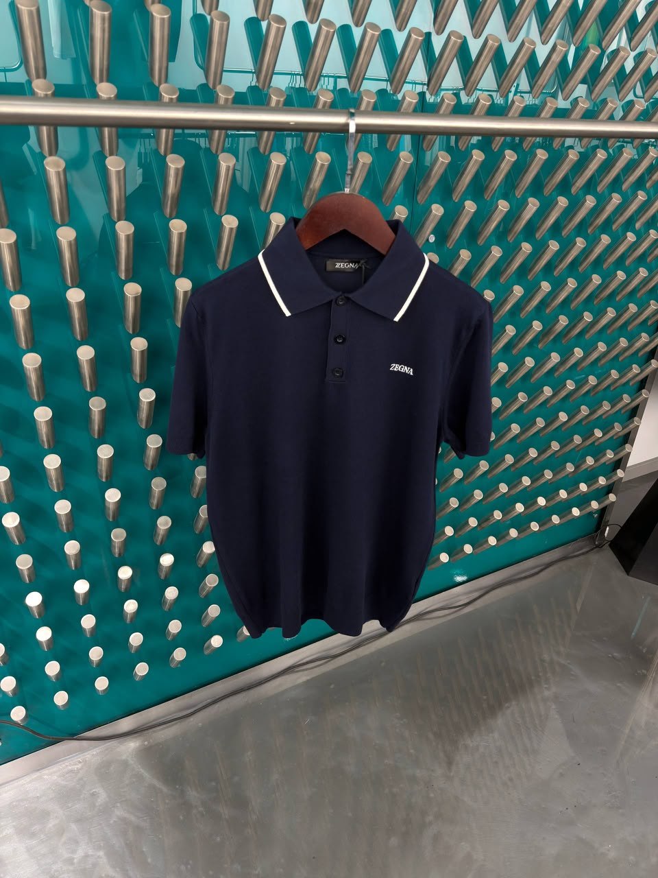 Zegna Polo Shirt (Piped Collar) - White, Navy, Black