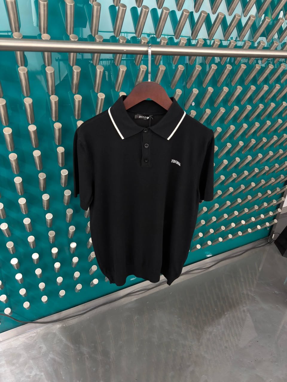 Zegna Polo Shirt (Piped Collar) - White, Navy, Black