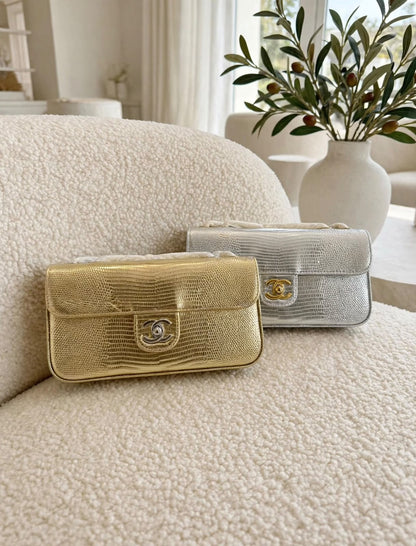 Chanel Envelope Flap Shoulder Bag - Gold Embossed