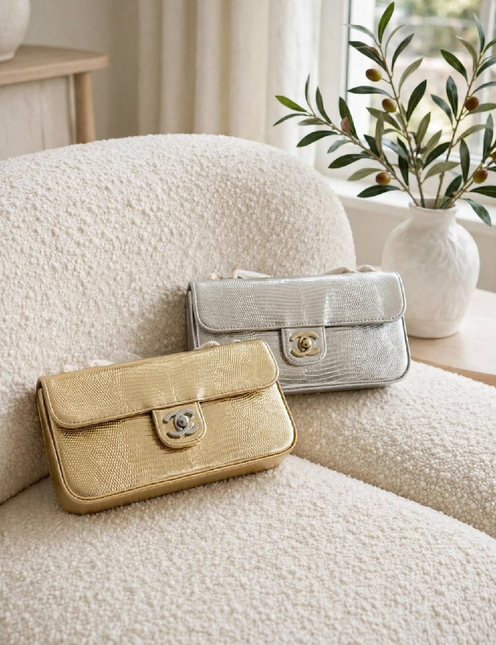 Chanel Envelope Flap Shoulder Bag - Gold Embossed