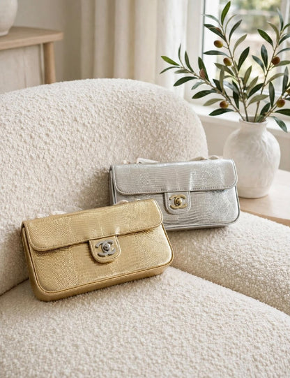 Chanel Envelope Flap Shoulder Bag - Gold Embossed