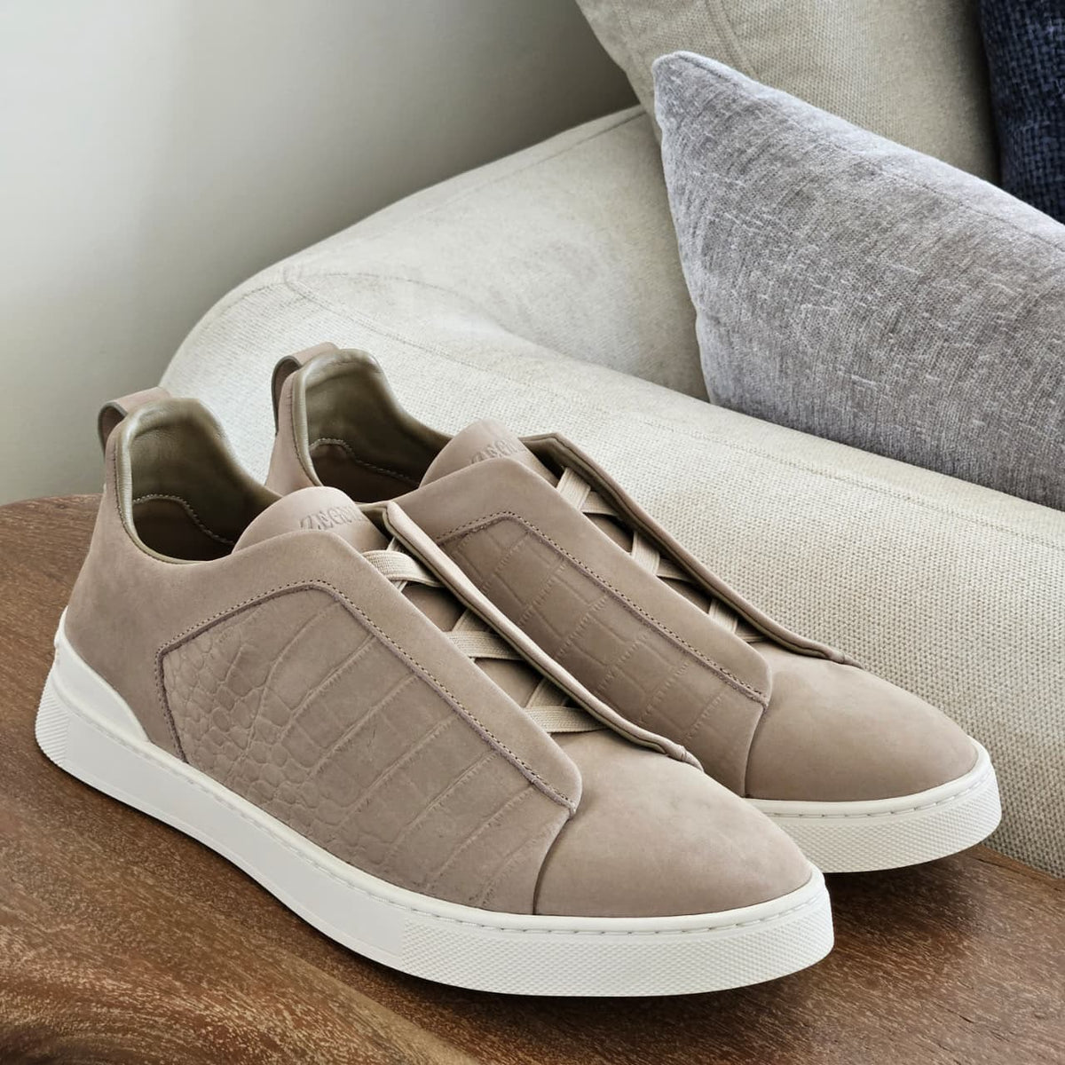 Zegna Sneakers - Beige Embossed