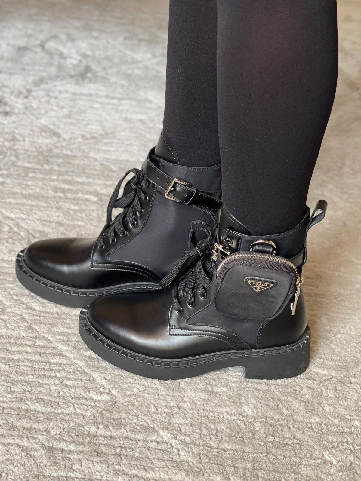Prada Boots - Black, White