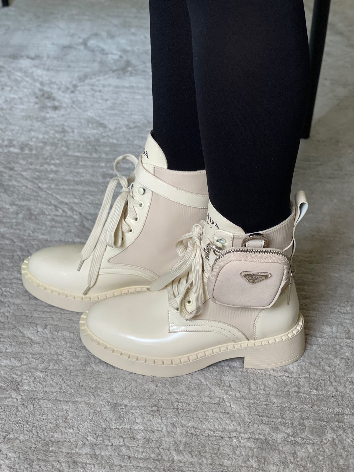 Prada Boots - Black, White