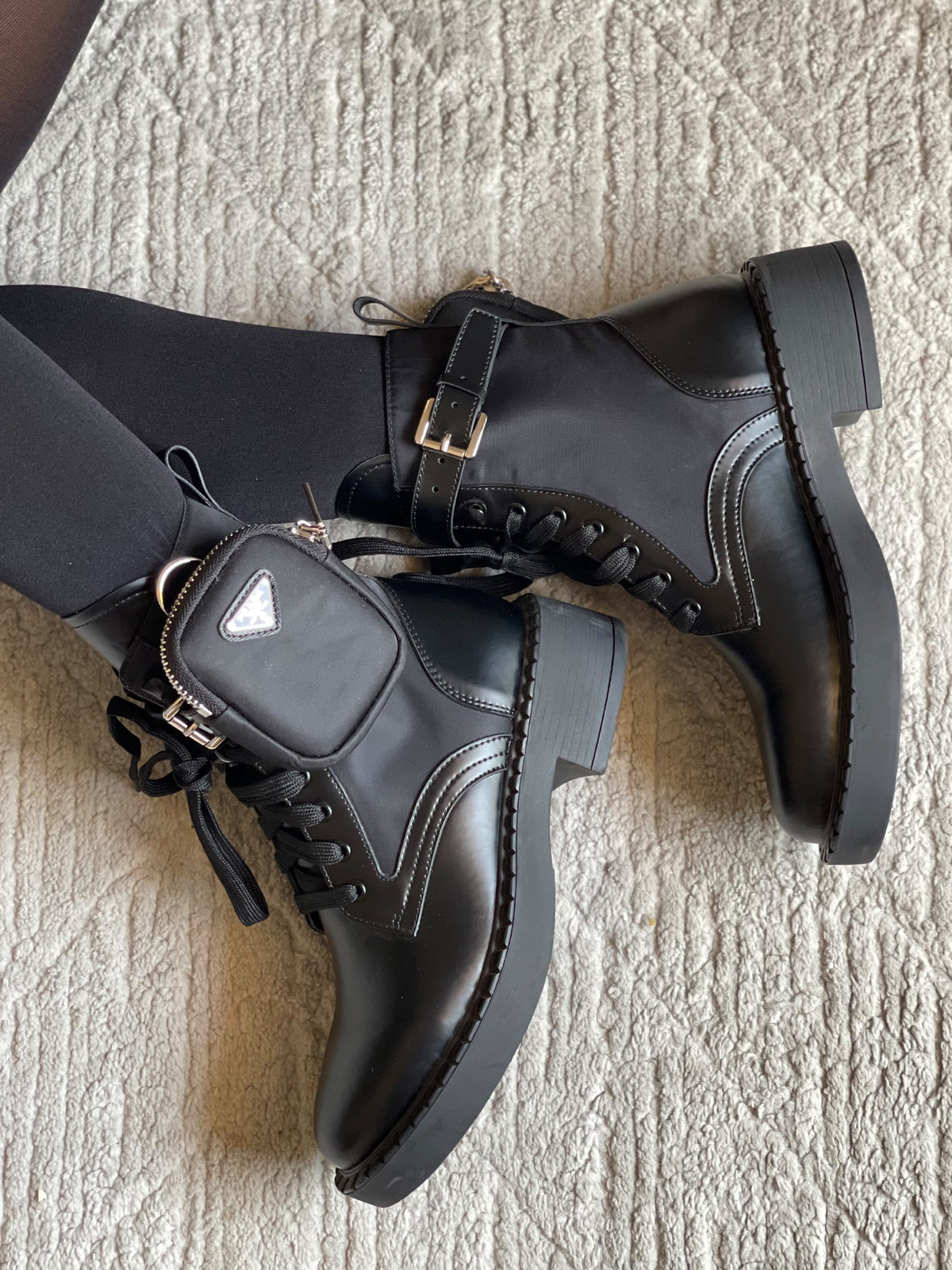 Prada Boots - Black, White