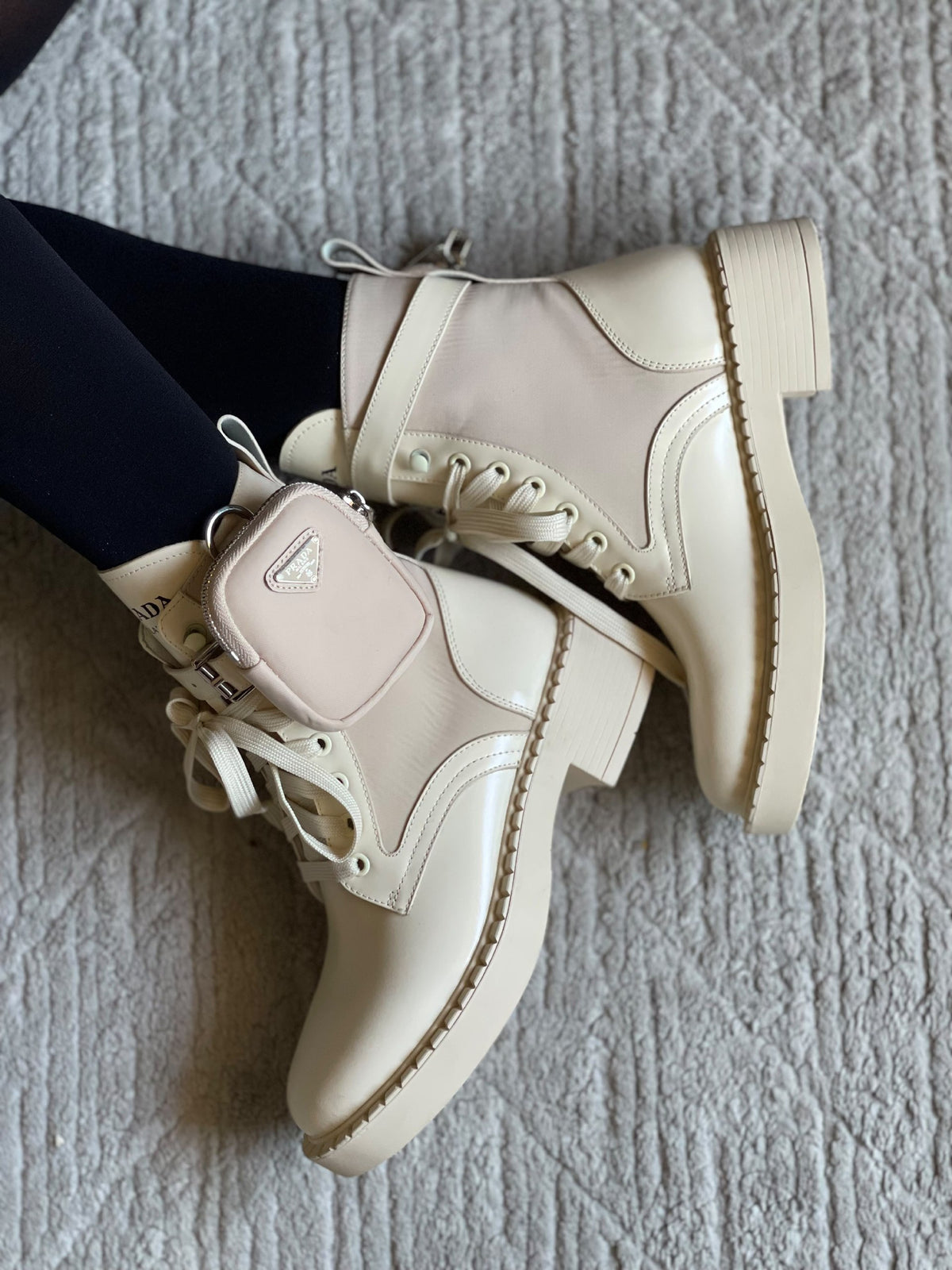 Prada Boots - Black, White