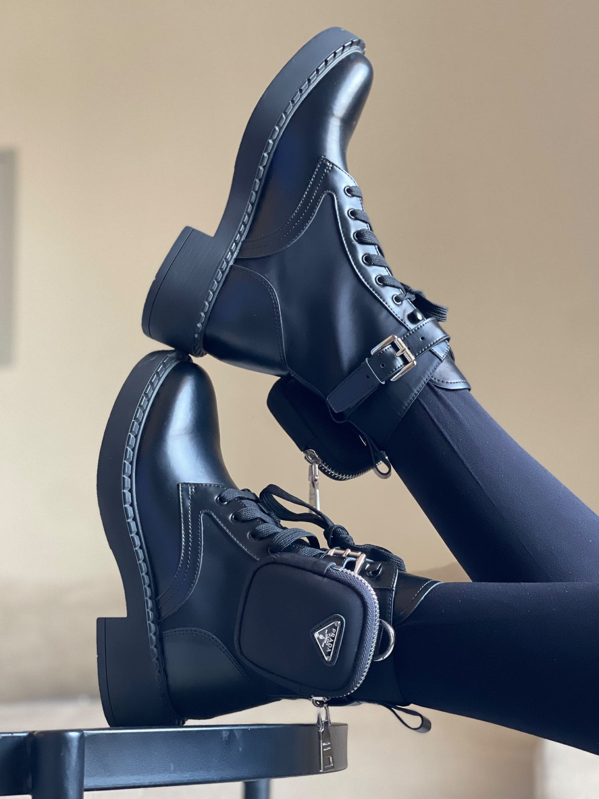 Prada Boots - Black, White
